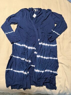 Maurices Navy Open Front Jersey Knit Long Cardigan